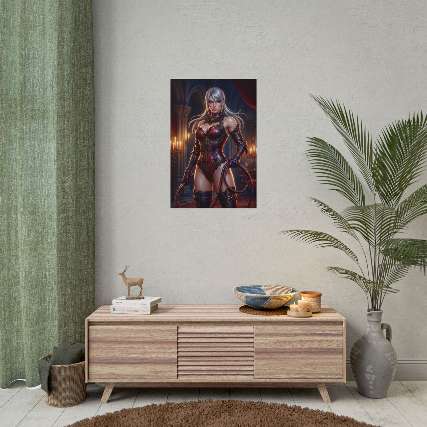 Ivy Valentine Soulcalibur Poster Fighter Woman Wall Art Blonde Warrior Girl Print Whip Sword Character Gaming Room Decor Gift