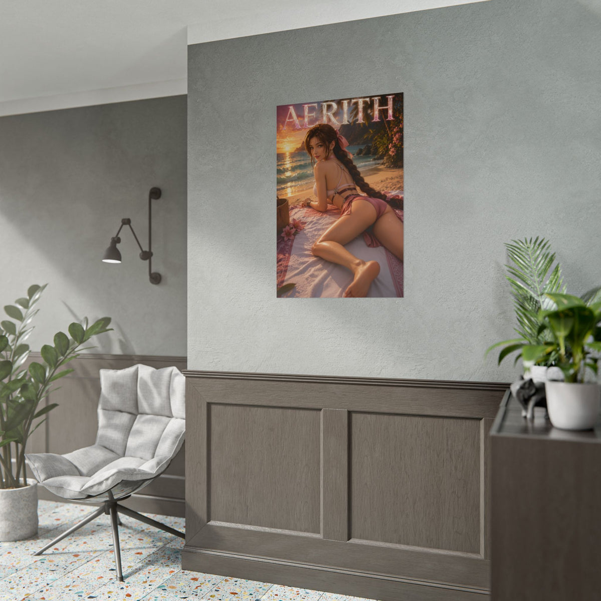 Aerith Gainsborough Character Poster Fantasy Room Wall Decor Collectible Art