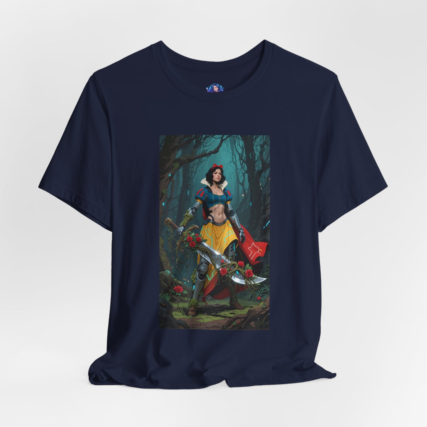 Cyber Snow White T-Shirt | Futuristic Fairy Tale Tee for Gamers & Anime Fans