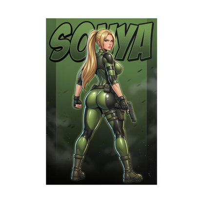 Sonya Blade Art Print, Mortal Kombat Poster, Combat Girl Wall Art, MK Character Decor, Gamer Gift Idea