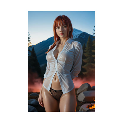 Makima Poster, Chainsaw Anime Girl Art Print, Waifu Devil Hunter Wall Decor