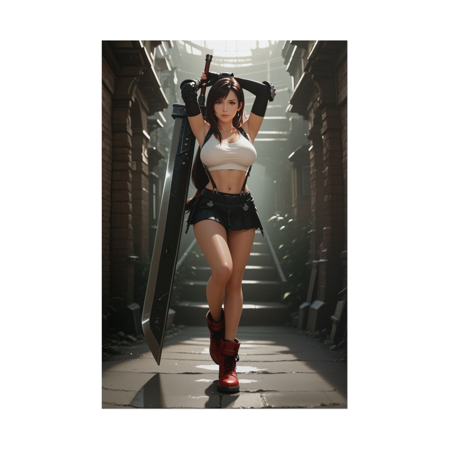 Постер дівчини-файтинга | Настінне мистецтво вайфу Тіфи Локхарт для декору отаку