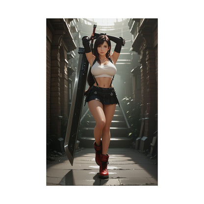 Постер дівчини-файтинга | Настінне мистецтво вайфу Тіфи Локхарт для декору отаку