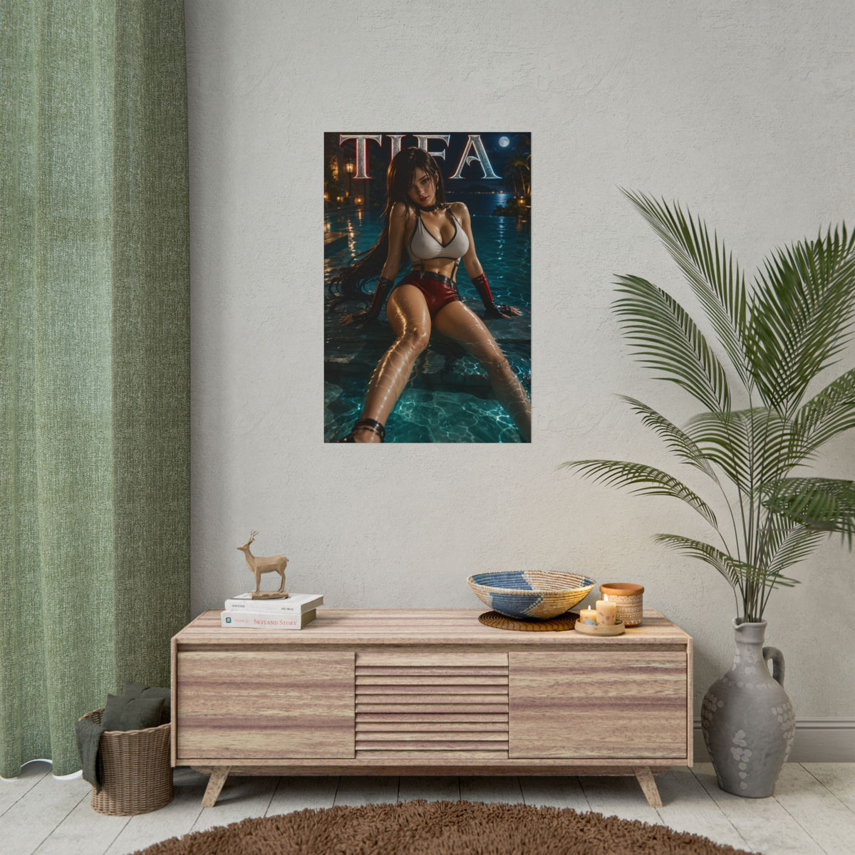 Tifa Lockhart Character Poster Gamer Gift Gaming Setup Wall Decor Print