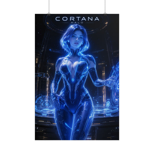 Halo Cortana Video Game Poster Gaming Wall Art Room Decor