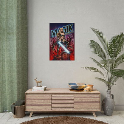 Magik Poster / Magik Wall Art / Magik Art Print / Marvel Poster - dark fantasy heroine with massive soul sword, fiery arcane Queen of Limbo wall art