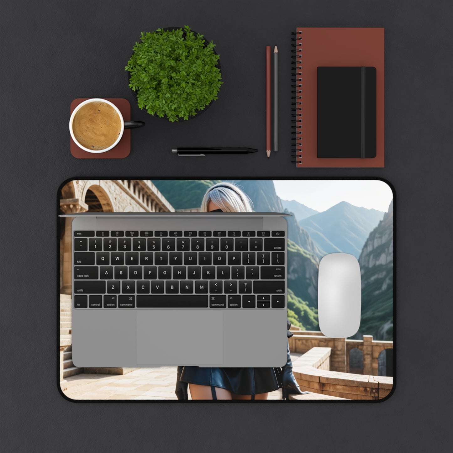 Gaming-Mauspad – 2B Schreibtischunterlage, Nier Automata Heldin, Sci-Fi Gaming-Setup