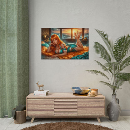 Nami One Piece Poster, Anime Wall Art, Fantasy Print, Room Decor