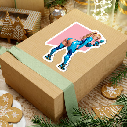 Samus Aran Aufkleber – Galaktischer Krieger Vinylaufkleber für Laptops und den Innenbereich