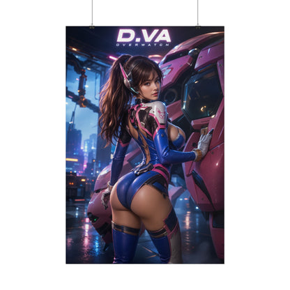 D.VA Overwatch Poster, Gaming Wall Art, Anime Print, Gamer Decor