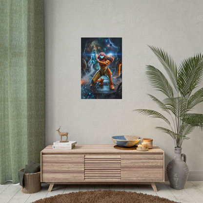 Samus Aran Poster – Sci Fi Wall Art Print, Bounty Hunter Heroine Decor