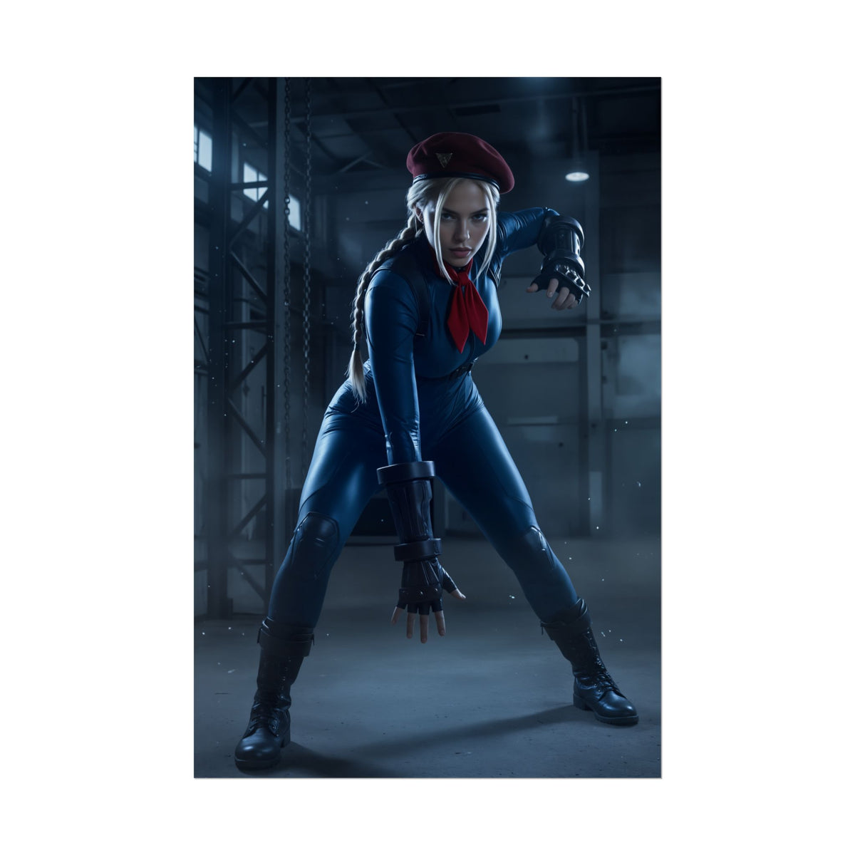 Juli Poster, Street Fighter Art Print  Iconic Fighting Game Heroine with dynamic pose, ultra-high resolution semi-gloss wall art for gaming rooms