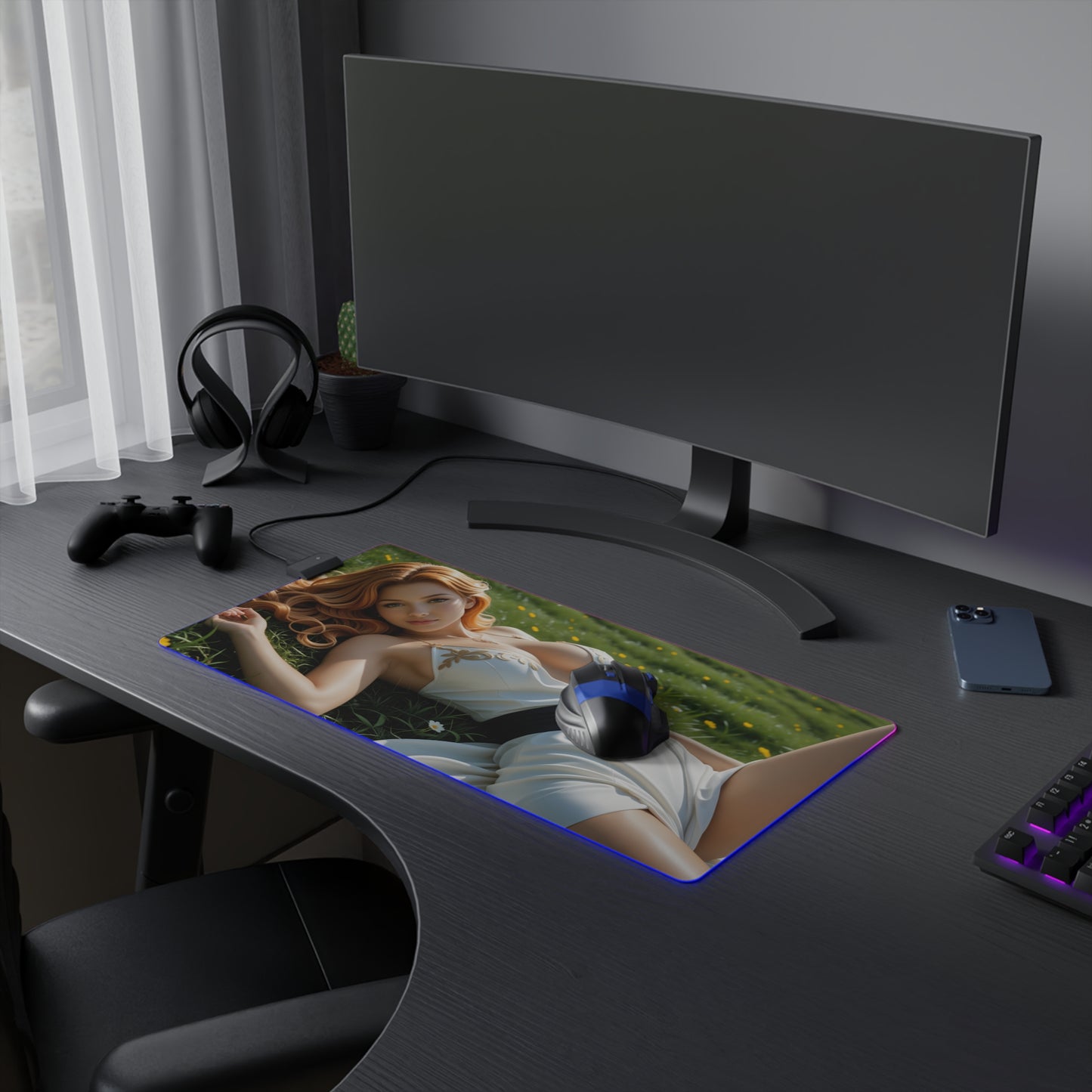 Килимок для столу Tsunade – світлодіодний RGB-підкладка, ігровий комплект для дівчини з аніме Вайфу