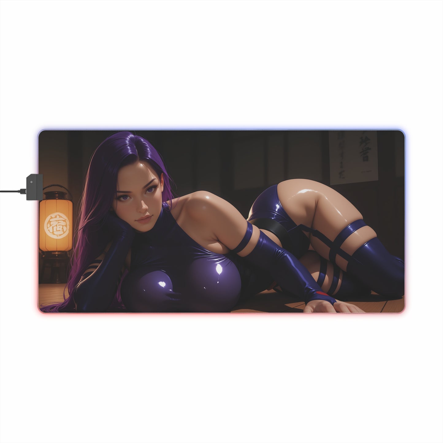 Килимок для столу Psylocke – світлодіодний RGB-підсвітка, ігровий комплект із зображенням дівчини з аніме Вайфу
