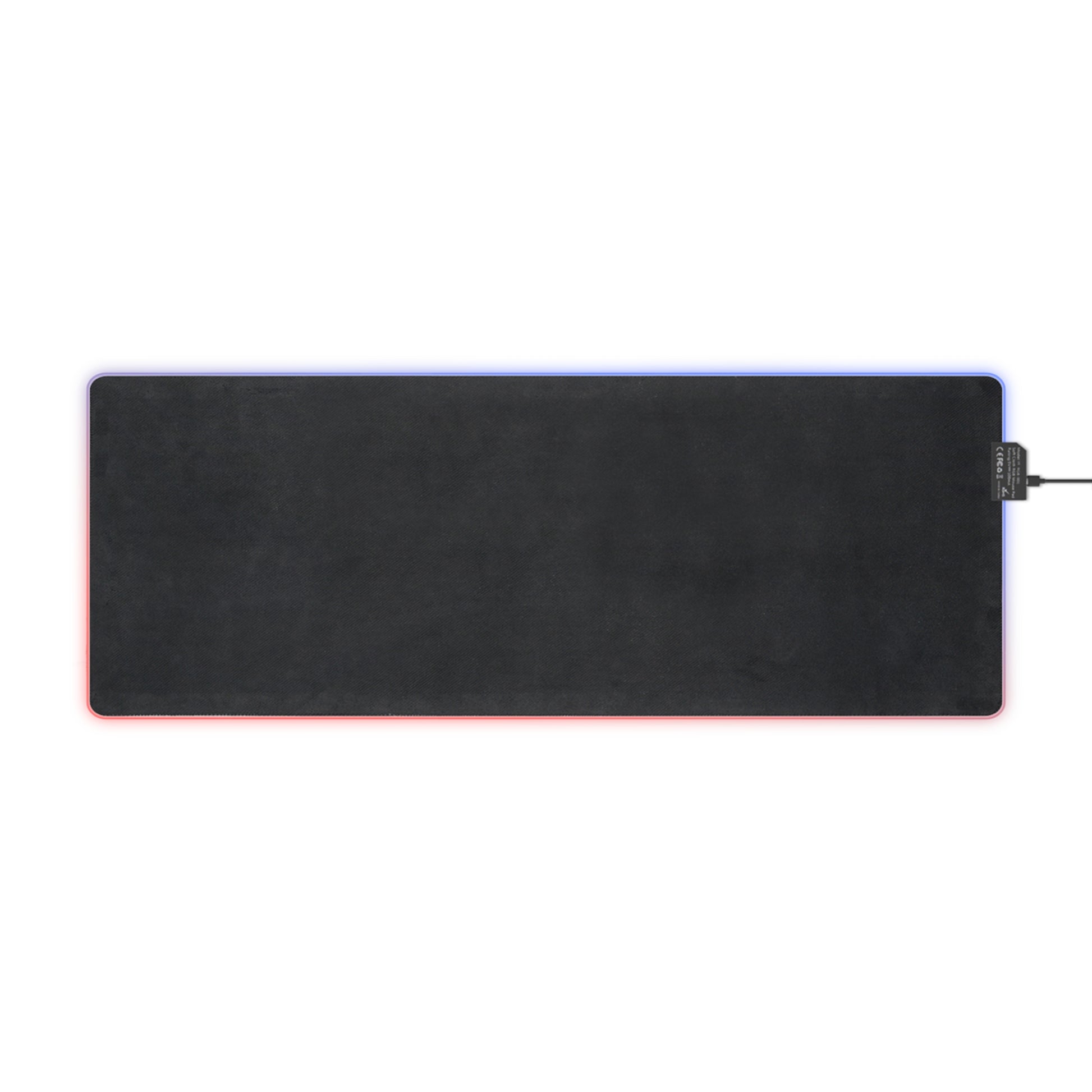 Cammy RGB Desk Mat, Fighting Game Gaming Mouse Pad, LED Desk Mat for Gamer Setup shown flat with RGB edge lighting and black smooth cloth surface