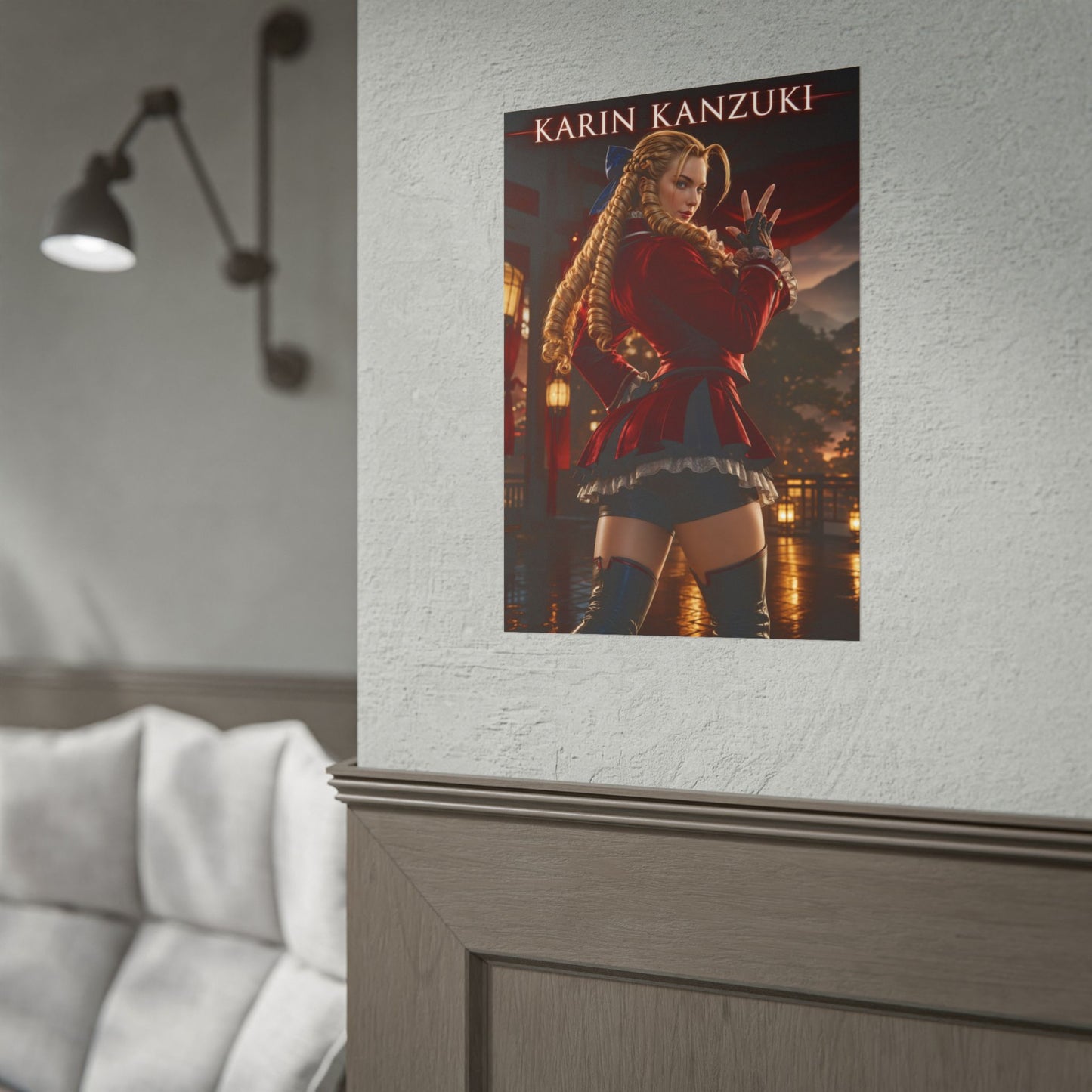 Karin Kanzuki Poster, Street Fighter Art Print, Gaming Wall Decor