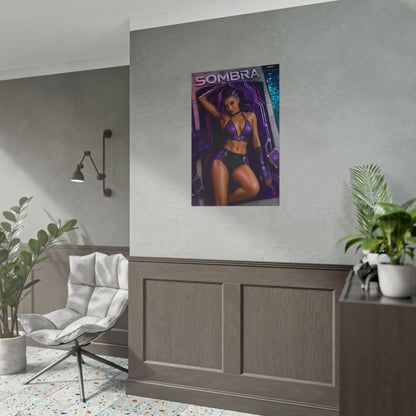 Sombra Overwatch Gaming Poster Wall Art Gamer Room Decor Collectible Print