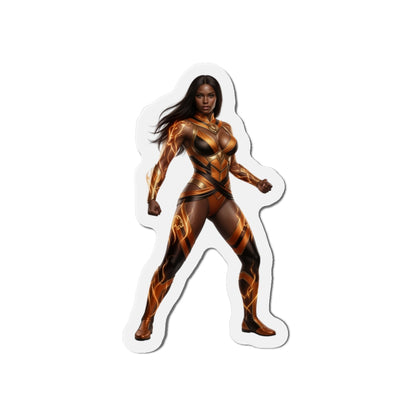 Vixen Magnet – DC Comic Heroine Fridge Magnet, Anime Style Decor: die-cut vinyl fridge magnet of Vixen in dynamic anime-style pose