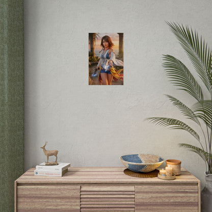 Yuna Final Fantasy Poster, Final Fantasy Wall Art Print, RPG Girl Decor, Fantasy Game Artwork, Gamer Gift