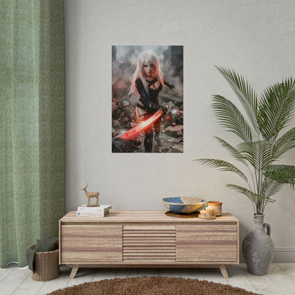 A2 Nier Automata Poster, Nier Automata Wall Art, Battle Android Print, Sci Fi Game Decor, Gamer Gift Idea