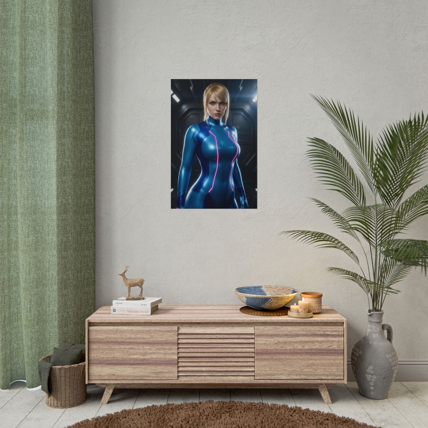 Samus Aran Poster – Sci Fi Wall Art Print, Space Bounty Hunter Decor