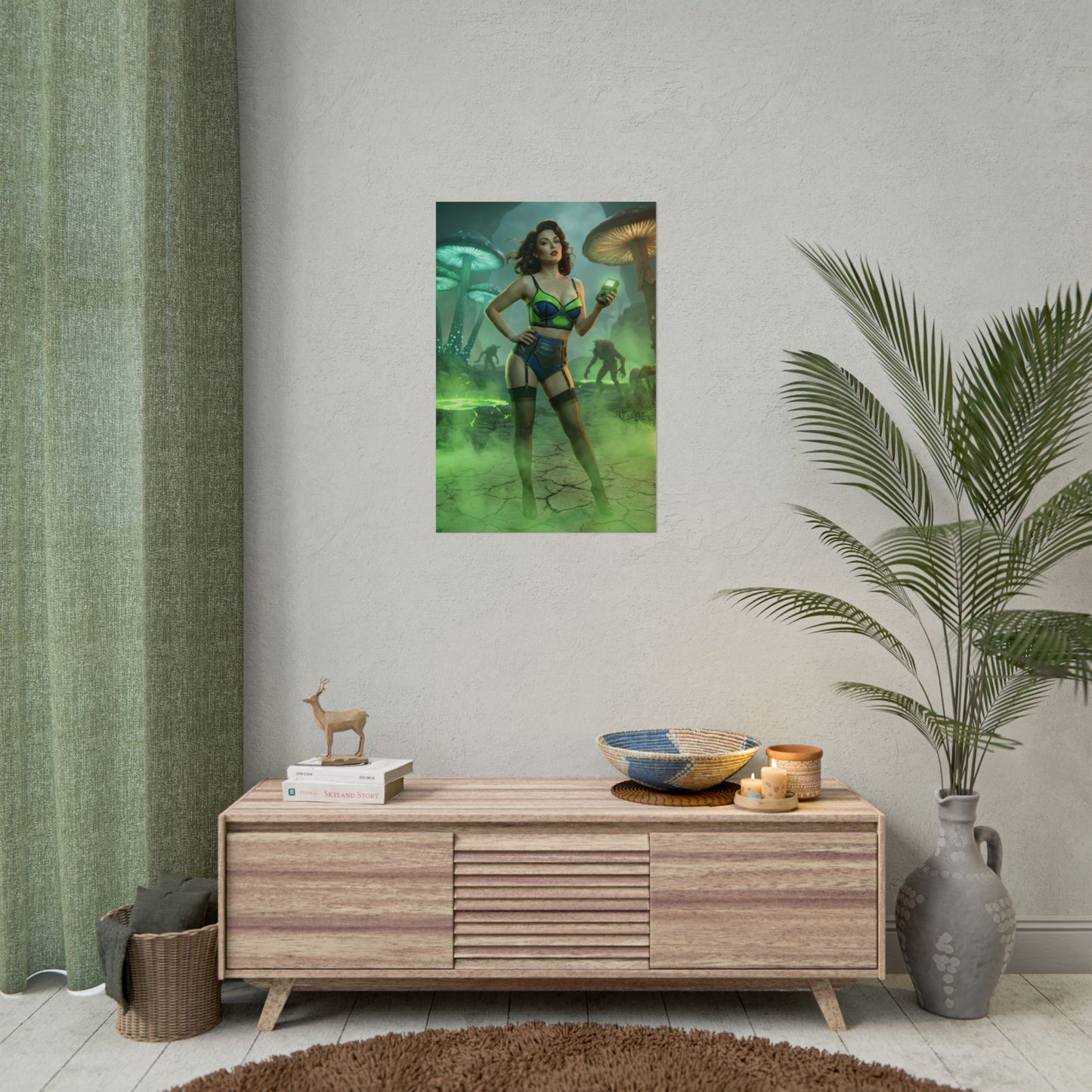Fallout Mutant Hunter Woman Poster / Fallout Hunter Wall Art / Fallout Hunter Art Print / Fallout Poster - fierce woman hunter in post-apocalyptic scene