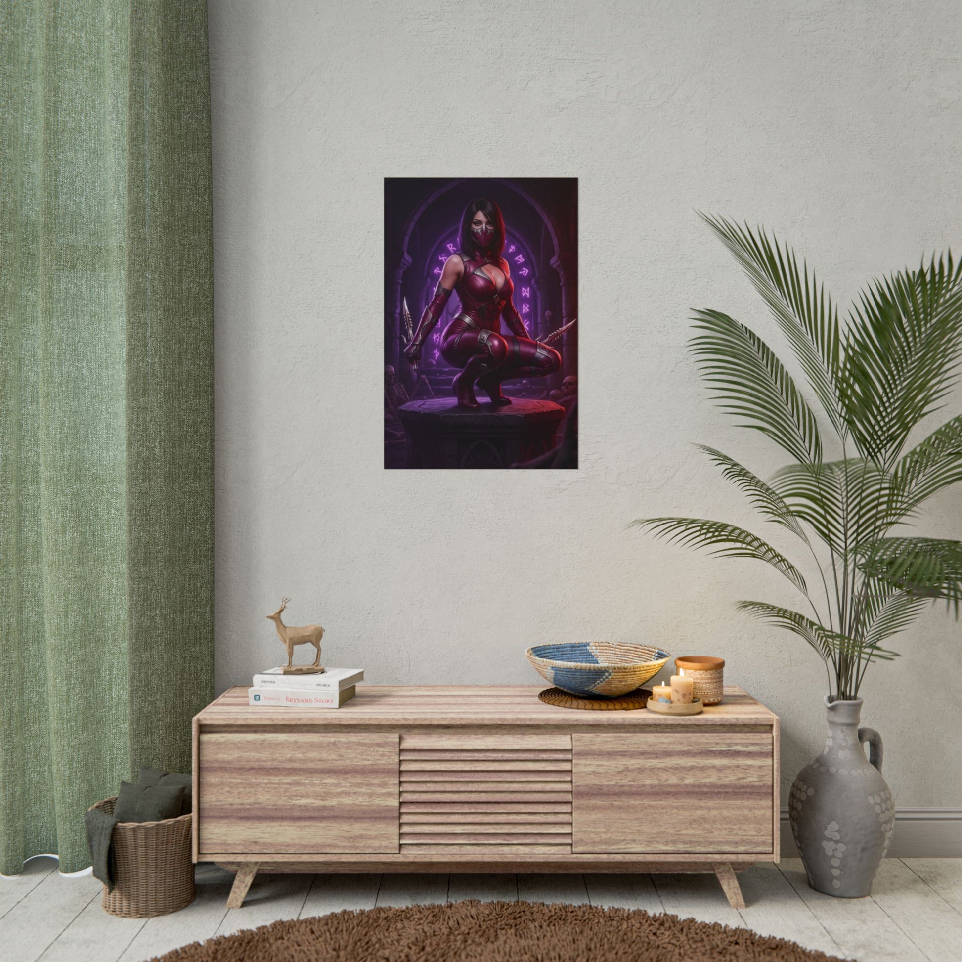 Mileena Mortal Kombat Poster – Iconic Fighting Game Villain Heroine Art, ultra-high resolution semi-gloss wall art in gaming room