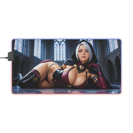 Ivy Valentine Schreibtischunterlage – LED RGB-Pad, Waifu Anime Girl Gaming-Setup