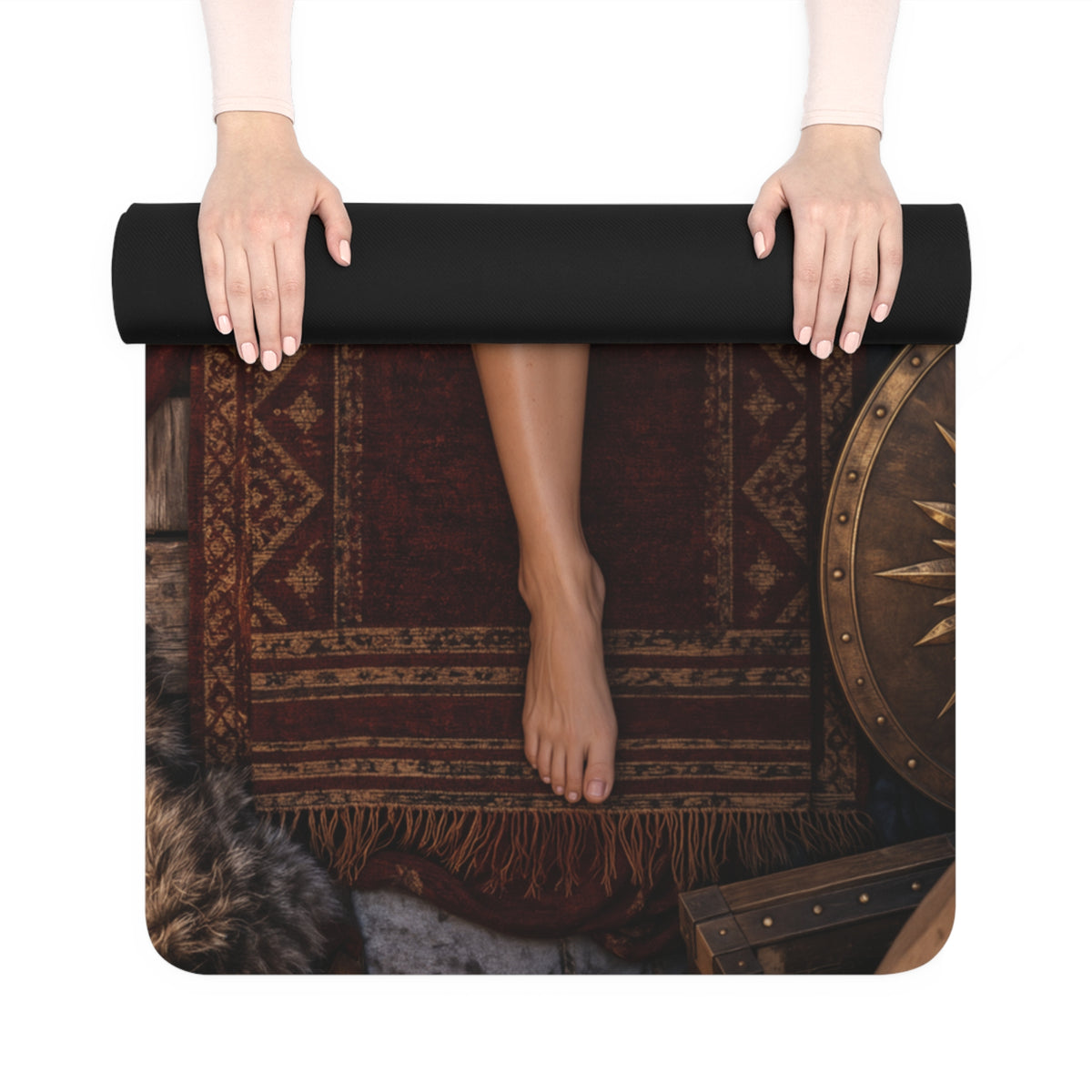 Red Sonja Printed Yoga Exercise Mat Pilates Fitness Workout 24x72