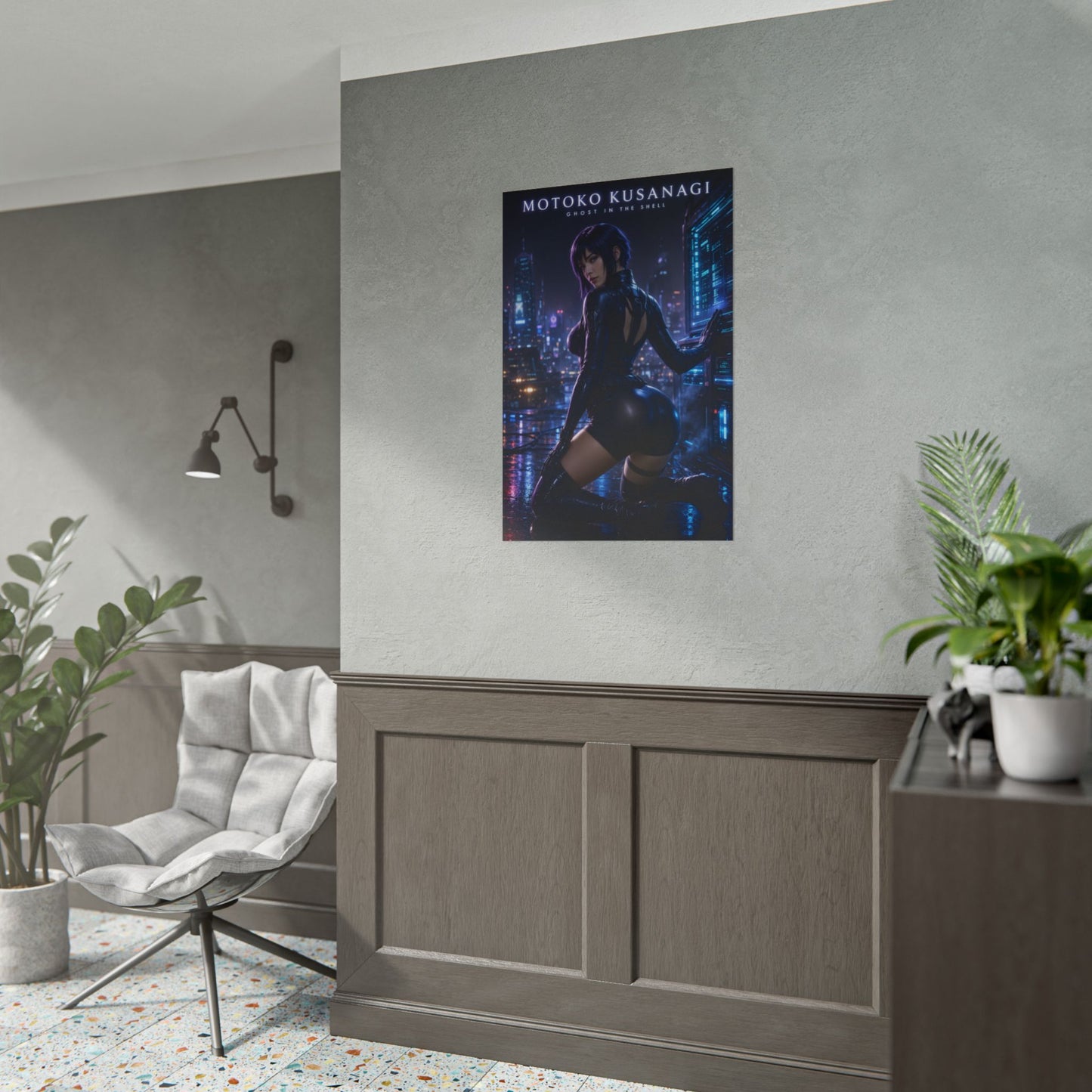 Motoko Kusanagi Poster, Ghost in the Shell Wall Art, Cyberpunk Print