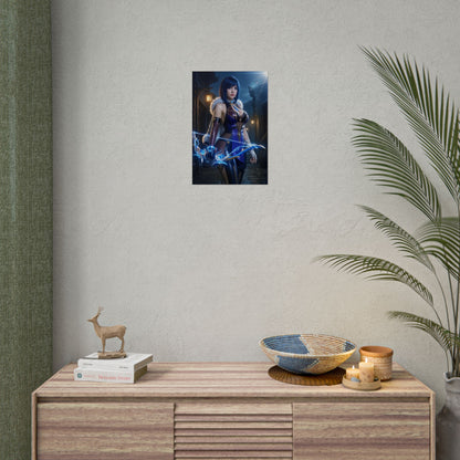 Yelan Poster, Genshin Impact Art Print – Iconic Hydro Heroine Wall Art on minimalist room wall, HD gaming art print