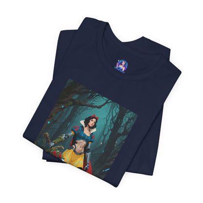 Cyber Snow White T-Shirt | Futuristic Fairy Tale Tee for Gamers & Anime Fans