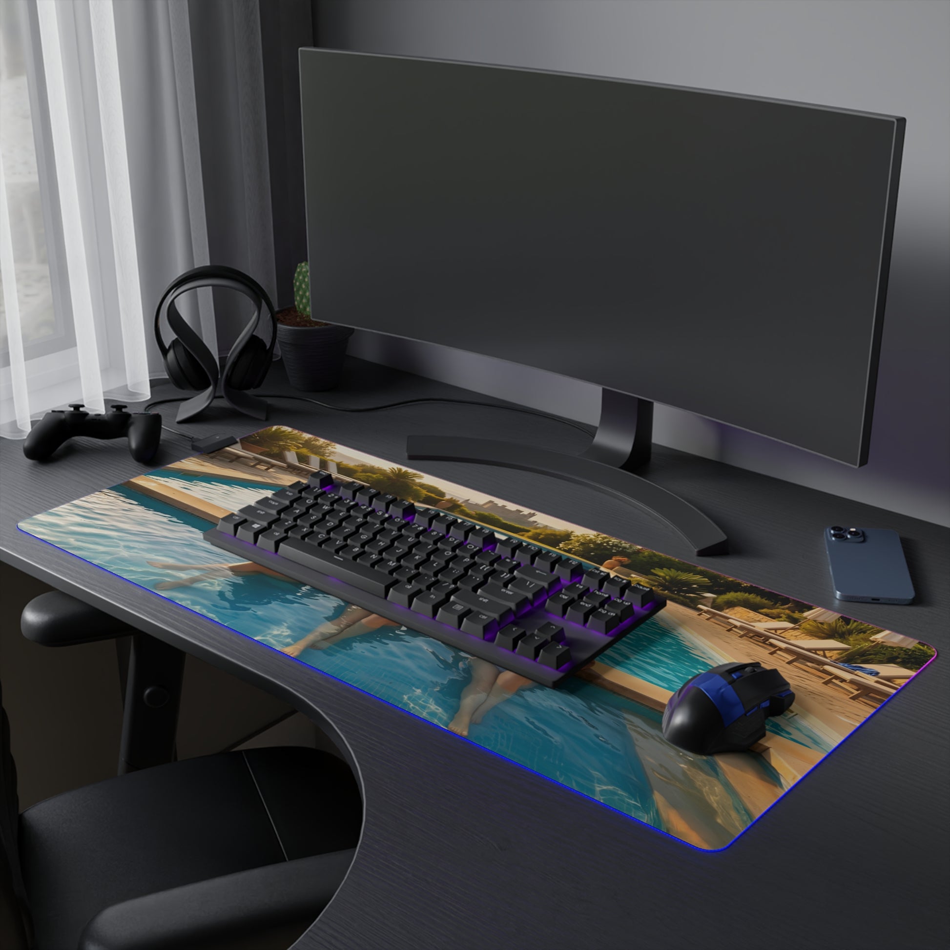 Ciri, Triss Merigold & Yennefer Desk Mat – LED RGB Pad featuring trio artwork and glowing edge for immersive gaming and creative setups