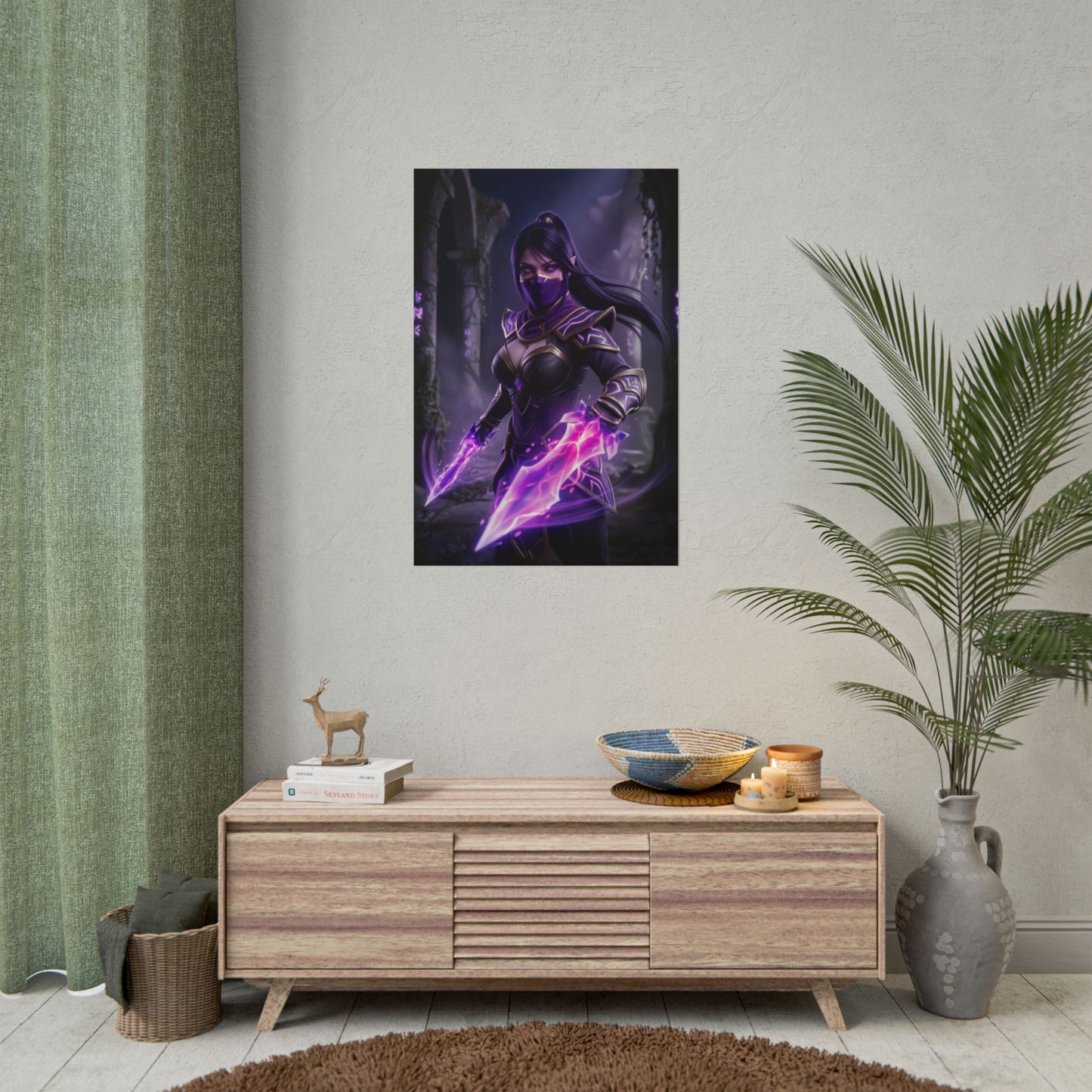 Templar Assassin Dota 2 Poster, Dota 2 Wall Art Print, Psychic Assassin Girl Decor, MOBA Game Art, Gamer Gift