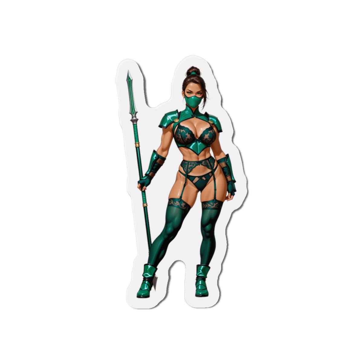 Магніт на холодильник із нефритовою тематикою Mortal Kombat – аніме-дівчина-воїн, декор для геймерів