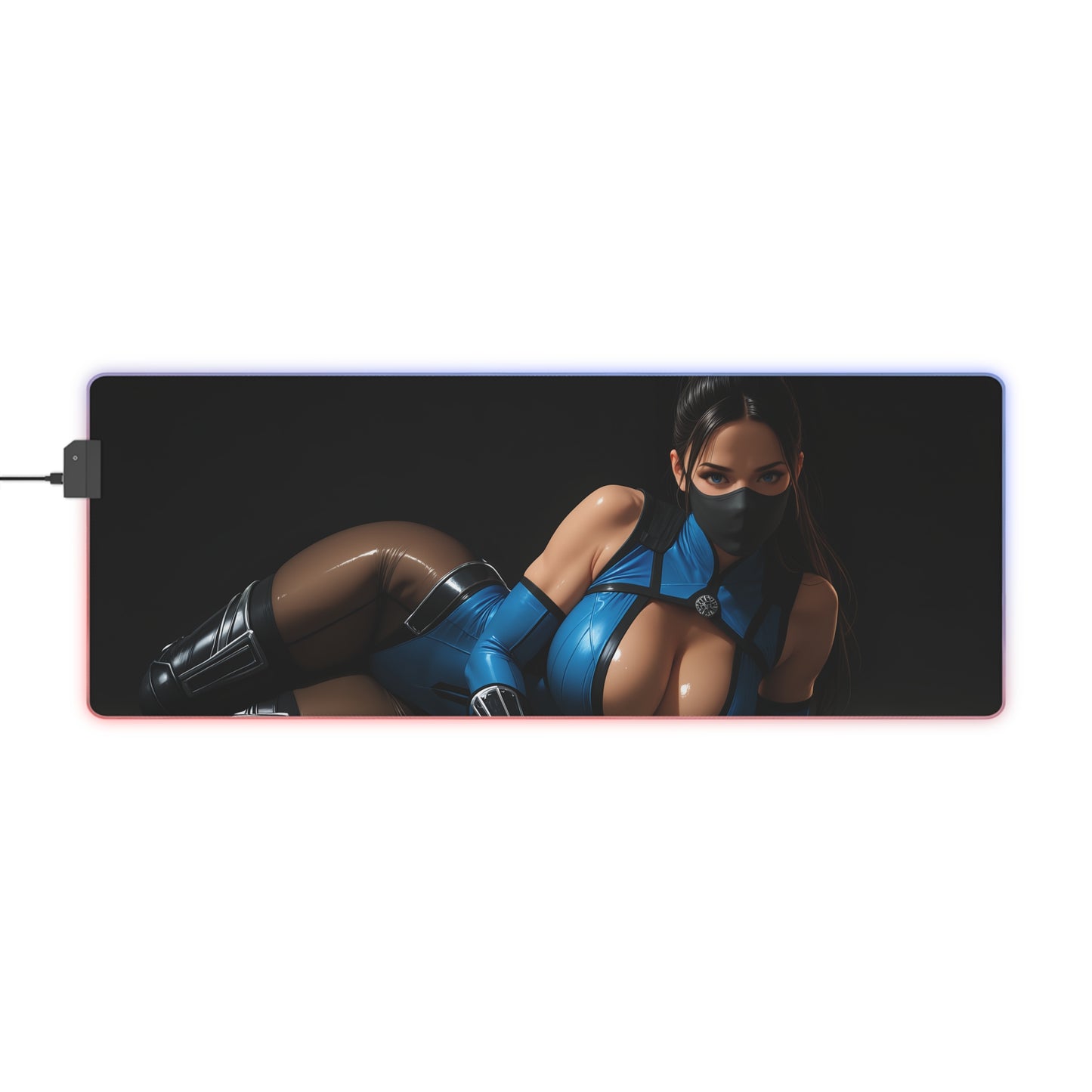 Kitana Schreibtischunterlage – LED RGB-Pad, Waifu Anime-Mädchen Gaming-Setup