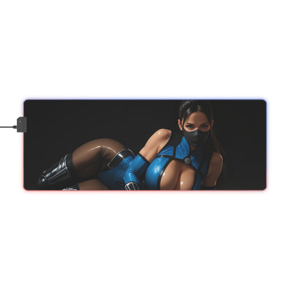 Kitana Schreibtischunterlage – LED RGB-Pad, Waifu Anime-Mädchen Gaming-Setup