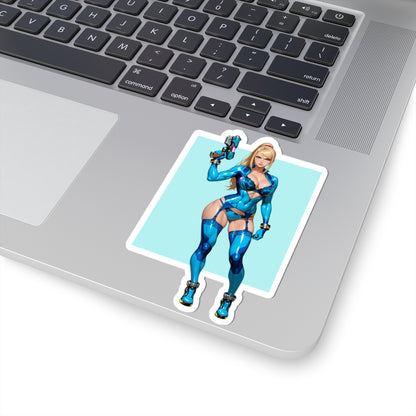 Наклейка Самус Аран – футуристична вінілова наклейка для ноутбуків, журналів та аксесуарів