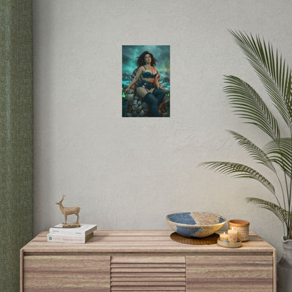 Fallout Radiant Woman Poster / Fallout Radiant Wall Art / Fallout Radiant Art Print / Fallout Poster - dramatic radiant woman wall art print featuring glowing energy and confident pose