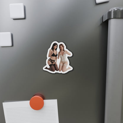 Tifa Aerith Magnet – Final Fantasy VII Anime Duo Fridge Magnet showcasing die-cut vinyl anime-style duo on fridge, high-res color and durable magnetic decor.