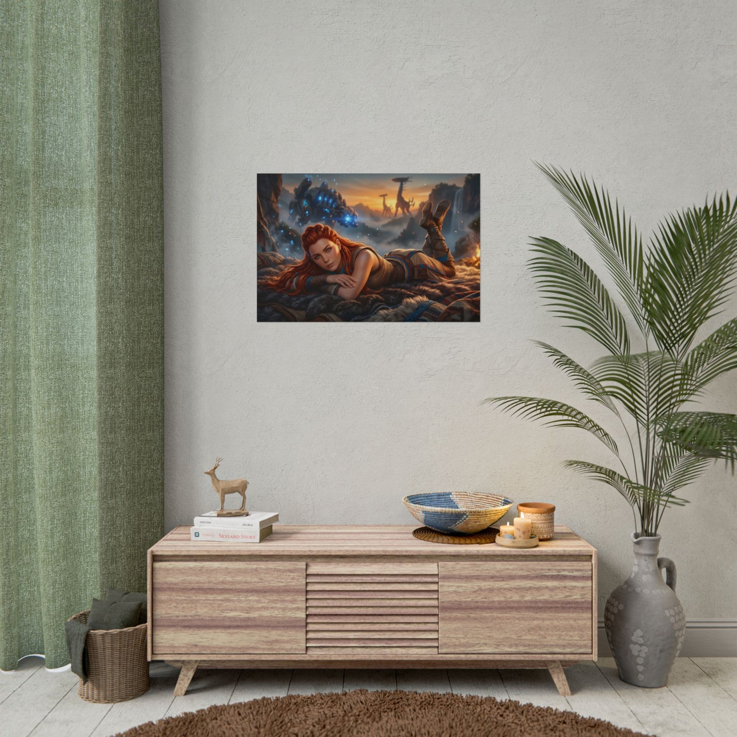 Aloy Horizon Poster, Gaming Wall Art, Fantasy Game Print Decor