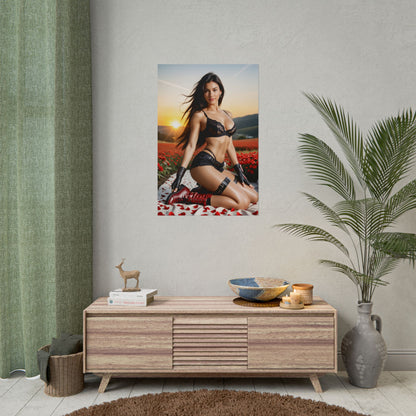 Tifa Lockhart Poster, Kunstdruck eines brünetten Anime-Mädchens, Wanddeko mit Waifu-Kämpferin