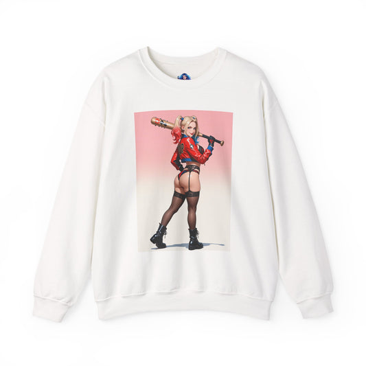 Harley Quinn Sweatshirt, DC Villain Rundhalspullover, Gemütliche Comic-Kleidung für den Alltag