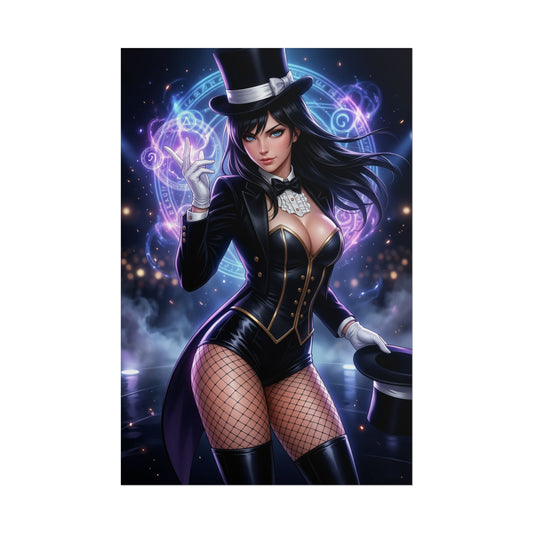 Zatanna Poster Magic Girl Wall Art DC Sorceress Print Dark Fantasy Decor Magician Woman Artwork for Gamer Room Gift