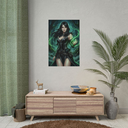 Morrigan Dragon Age Poster Fantasy Witch Woman Wall Art Dark Magic Character Print RPG Gaming Room Decor Gift