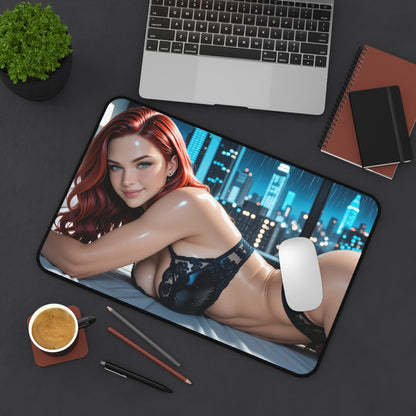 Black Widow Gaming Mouse Pad, Superhero Desk Mat, Marvel Heroine Gaming Setup