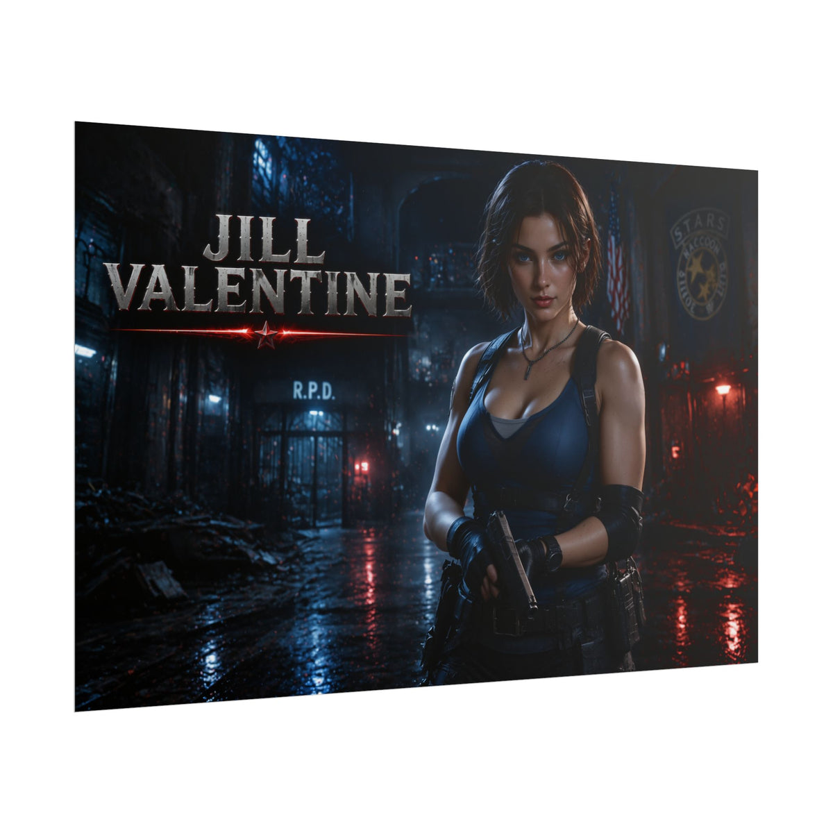 Game Room Decor Jill Valentine Poster Character Wall Art Gamer Gift