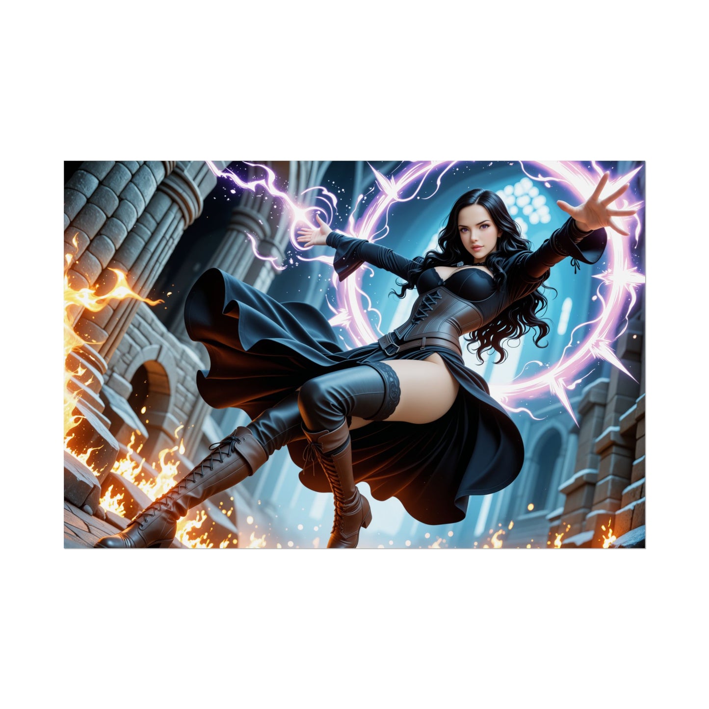 Настінне мистецтво фентезійного Вайфу | Аніме-постер Єнніфер для ігрової кімнати або інсталяції