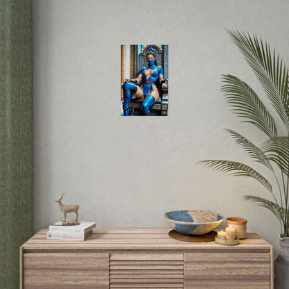 Kitana Poster, Mortal Kombat Anime Girl Art Print, Waifu Fighter Wall Decor