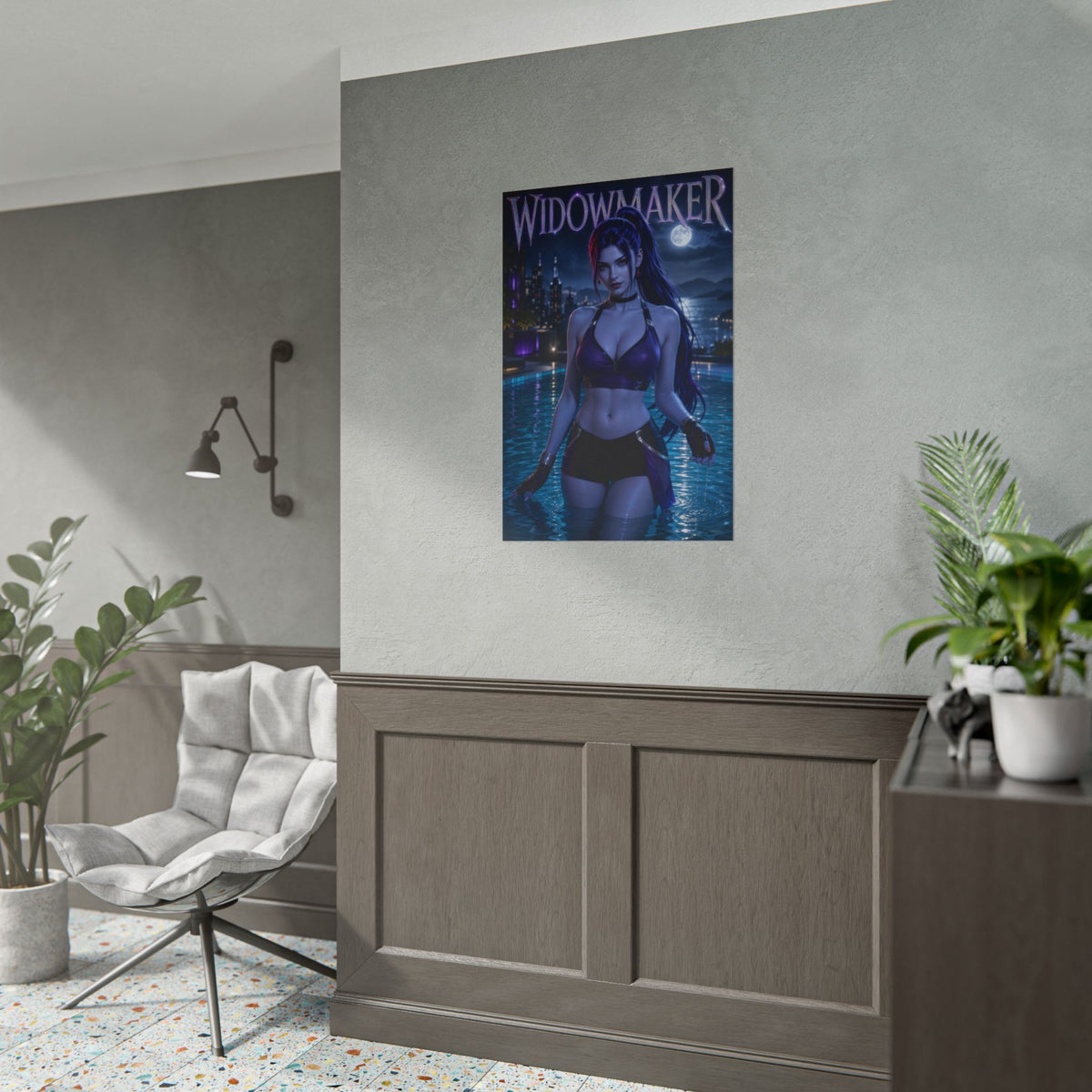 Widowmaker Character Poster Overwatch Gamer Gift Gaming Setup Wall Decor Print